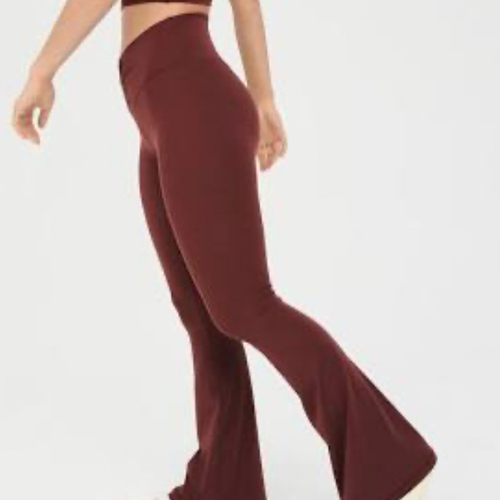 Aerie Maroon Flare Leggings